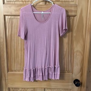 Cute Tunic Style Pink Blouse